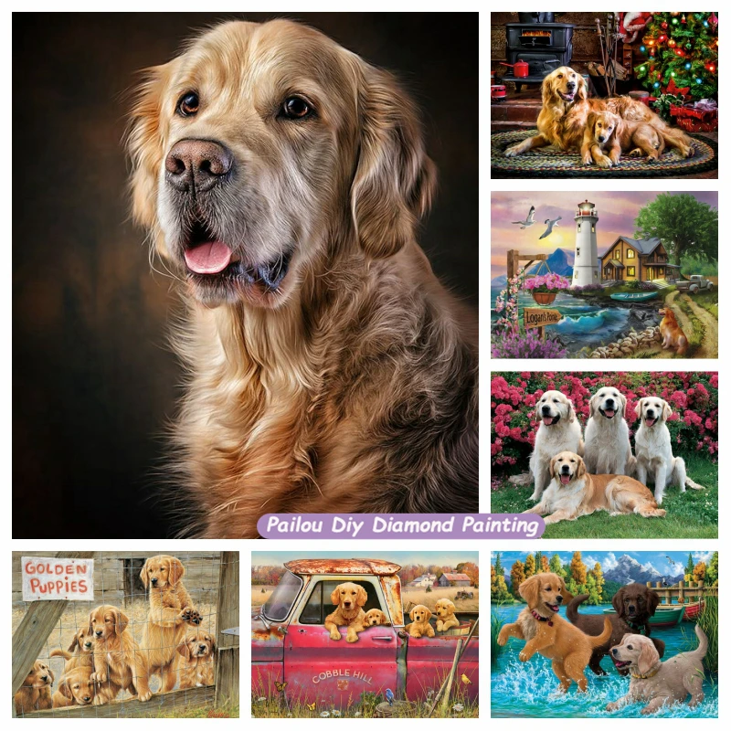 Full Square Drills Diamond Painting Gog Golden Retriever Art Crystal Cross Stitch Cute Puppy Animals Embroidery Room Decor
Full Square Drills Diamond Painting Gog Golden Retriever Art Crystal Cross Stitch Cute Puppy Animals Embroidery Room Decor
