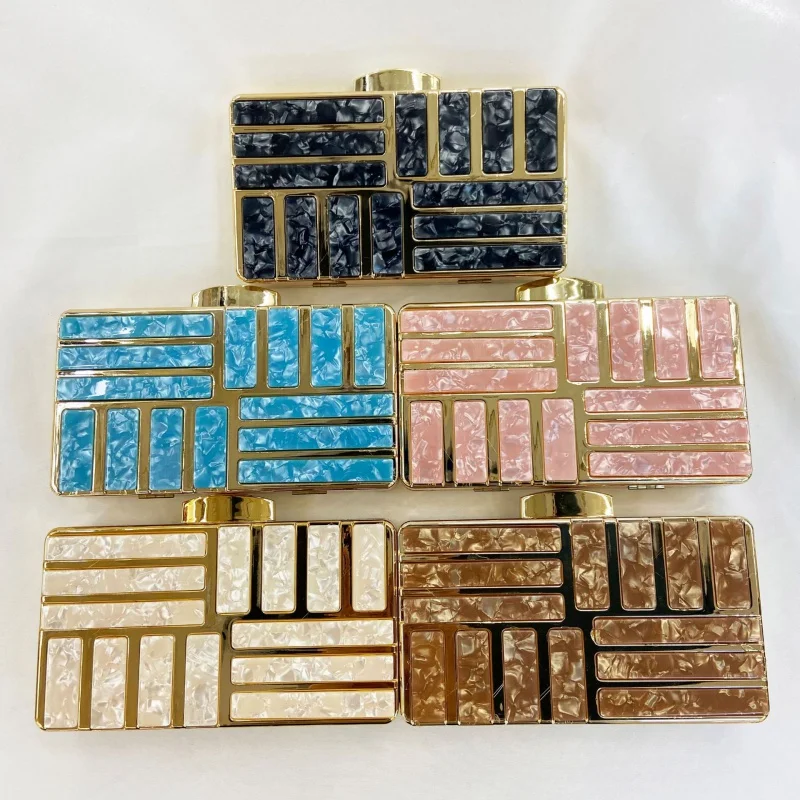 Ladies Handbags Chain Bags Party Bags for Women Metal Acrylic Material Stitching Small Square Bags Luxury Designs
Ladies Handbags Chain Bags Party Bags for Women Metal Acrylic Material Stitching Small Square Bags Luxury Designs
