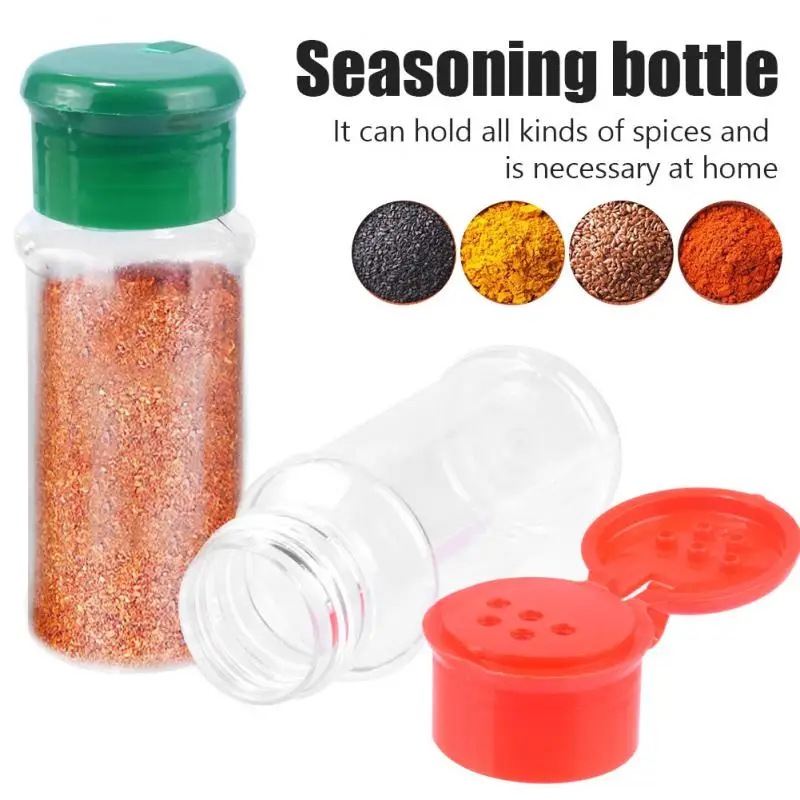 

100ml Portable Seasoning Bottle Plastic Condiment Storage Jar Jars For Spices Salt Pepper Empty Bottle Pepper Container Bottle
