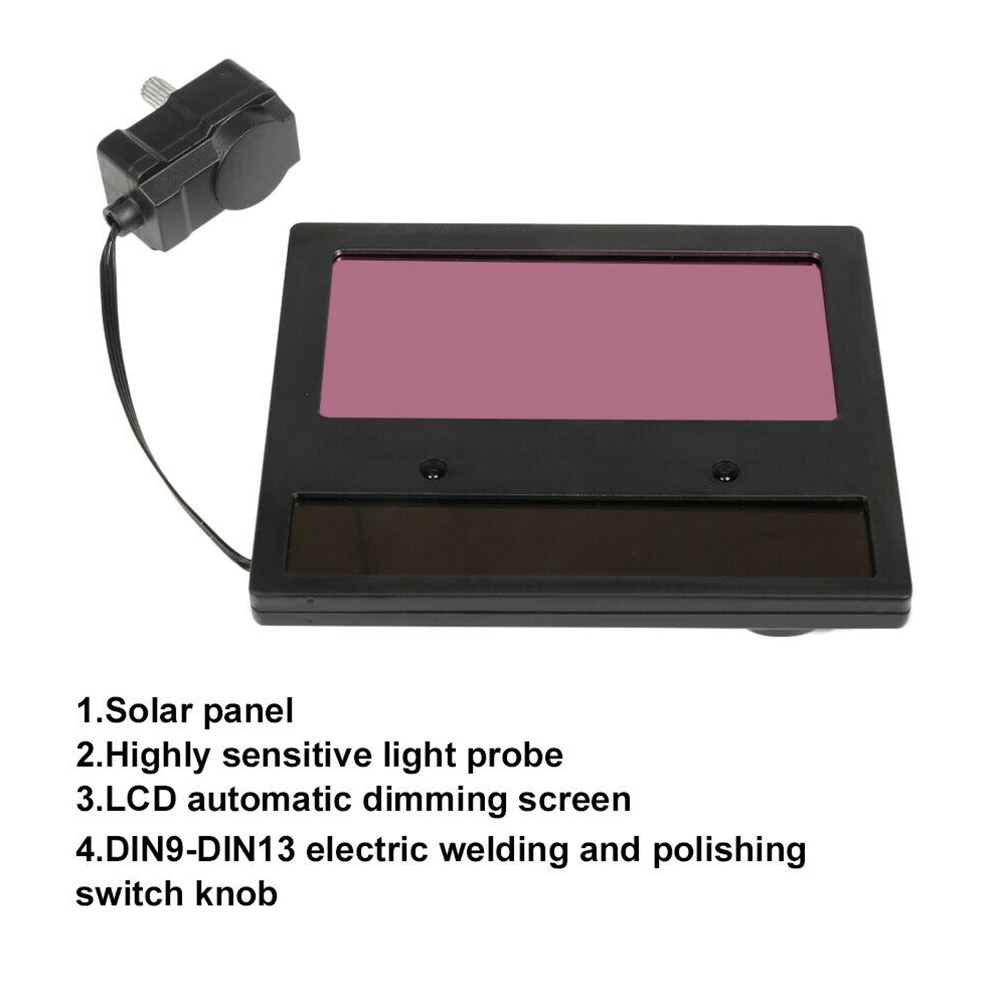 Solar Auto Dimming Darkening Lens Welding Machine Tool For Helmet Mask Filter DIN15 DIN9~13 PA/PP 110x90x9mm Stepless Control
Solar Auto Dimming Darkening Lens Welding Machine Tool For Helmet Mask Filter DIN15 DIN9~13 PA/PP 110x90x9mm Stepless Control
