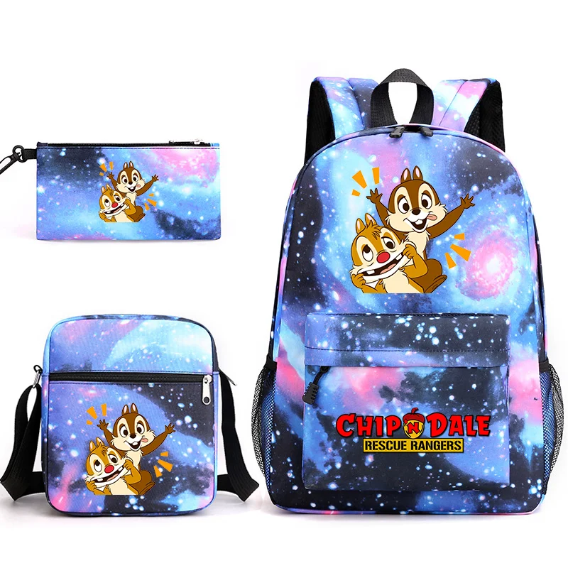 3 шт. забавная сумка для книг Chip n Dale детский рюкзак мальчиков и девочек школьные