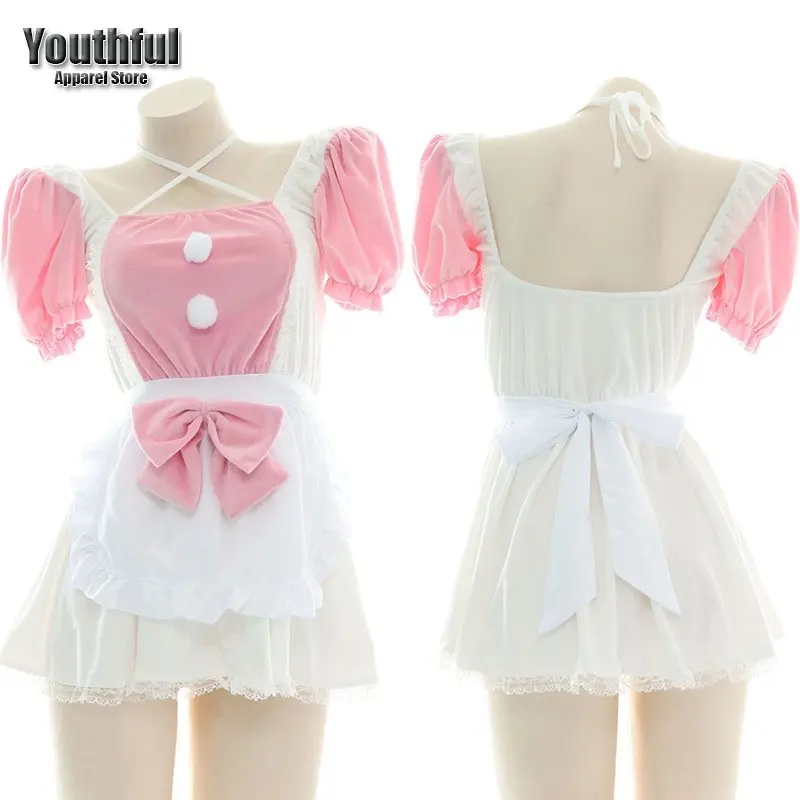 Anime Maid Cosplay Exotic Costumes Kawaii Lolita Bow Apron Dress Girls Women Waitress Sexy Lingerie
Anime Maid Cosplay Exotic Costumes Kawaii Lolita Bow Apron Dress Girls Women Waitress Sexy Lingerie