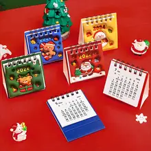 Desk Standing Calendar 2024 Desktop Small Monthly Planner Table Office Mini Tabletop Schedule Wall Daily Decorative Christmas
