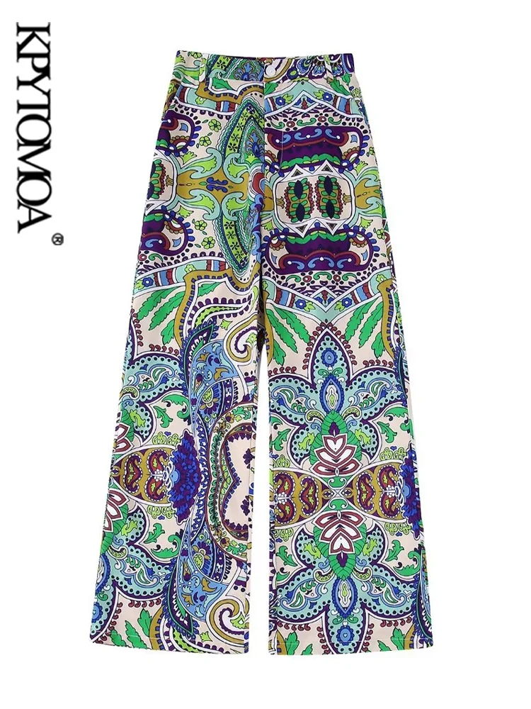 KPYTOMOA Women Fashion Side Pockets Printed Flared Pants Vintage High Waist Zipper Fly Female Trousers Mujer
KPYTOMOA Women Fashion Side Pockets Printed Flared Pants Vintage High Waist Zipper Fly Female Trousers Mujer