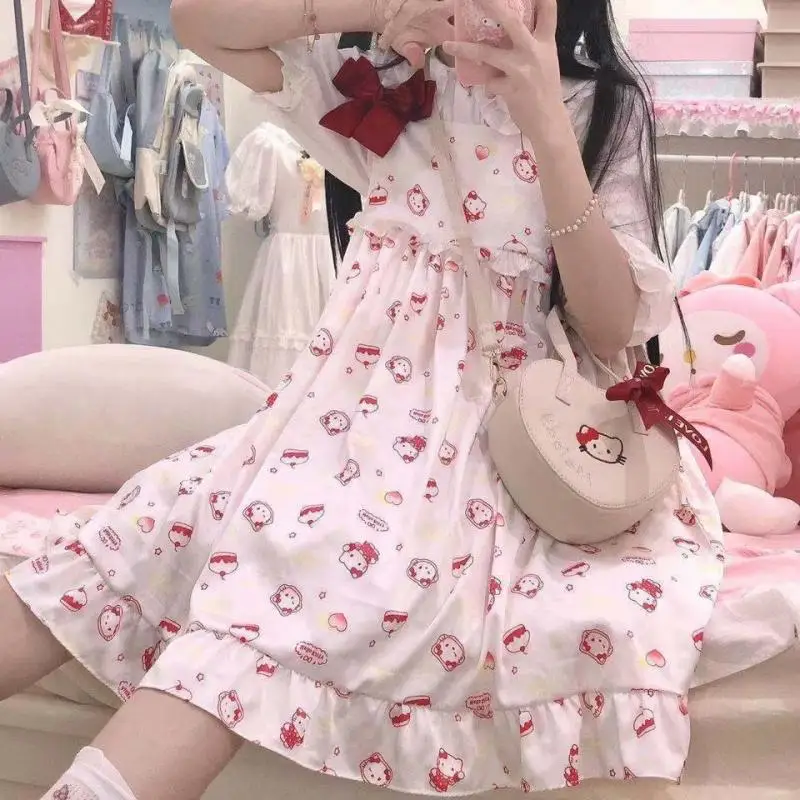 Hello Kitty Lolita Slip Dress Cute Sweet Girl Versatile Nightdress Suspender Loose Princess Style Pajamas Women's Home Clothes
Hello Kitty Lolita Slip Dress Cute Sweet Girl Versatile Nightdress Suspender Loose Princess Style Pajamas Women's Home Clothes