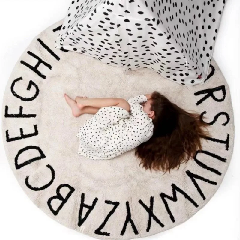 Thicken Soft Letter Round Carpets Imitation Cashmere Floor Mat Cartoon Printed Carpets Non-slip Children's Room Climbing Mat
Thicken Soft Letter Round Carpets Imitation Cashmere Floor Mat Cartoon Printed Carpets Non-slip Children's Room Climbing Mat