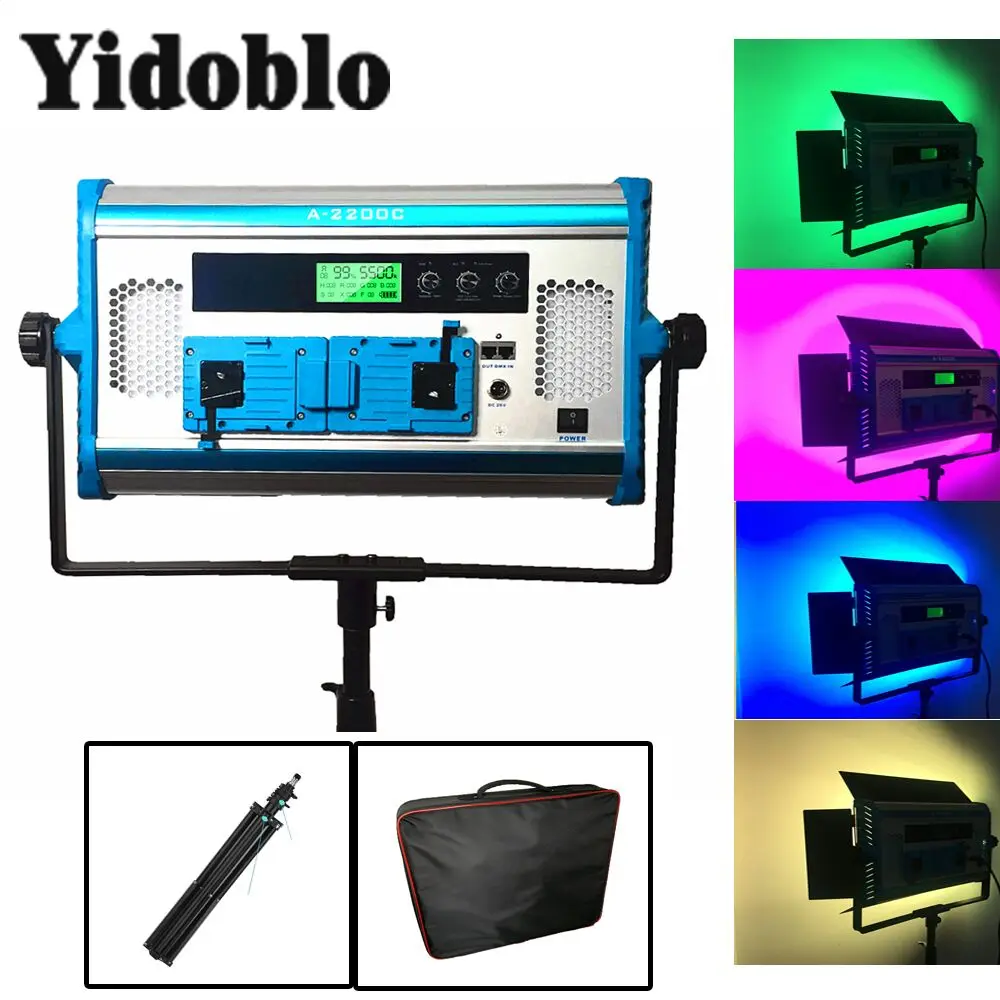 

Yidoblo RGBW LED 140W Video Light Panel Kit 2800K-9900K Adjustable By DMX / Phone App / Remote Control Kit Continuous Lighting