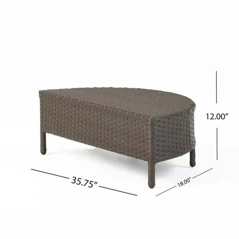 Wicker Outdoor Half-Round Coffee Table, Dark Brown Table top Small coffee table Tea table Small end table End table for bedroom
Wicker Outdoor Half-Round Coffee Table, Dark Brown Table top Small coffee table Tea table Small end table End table for bedroom