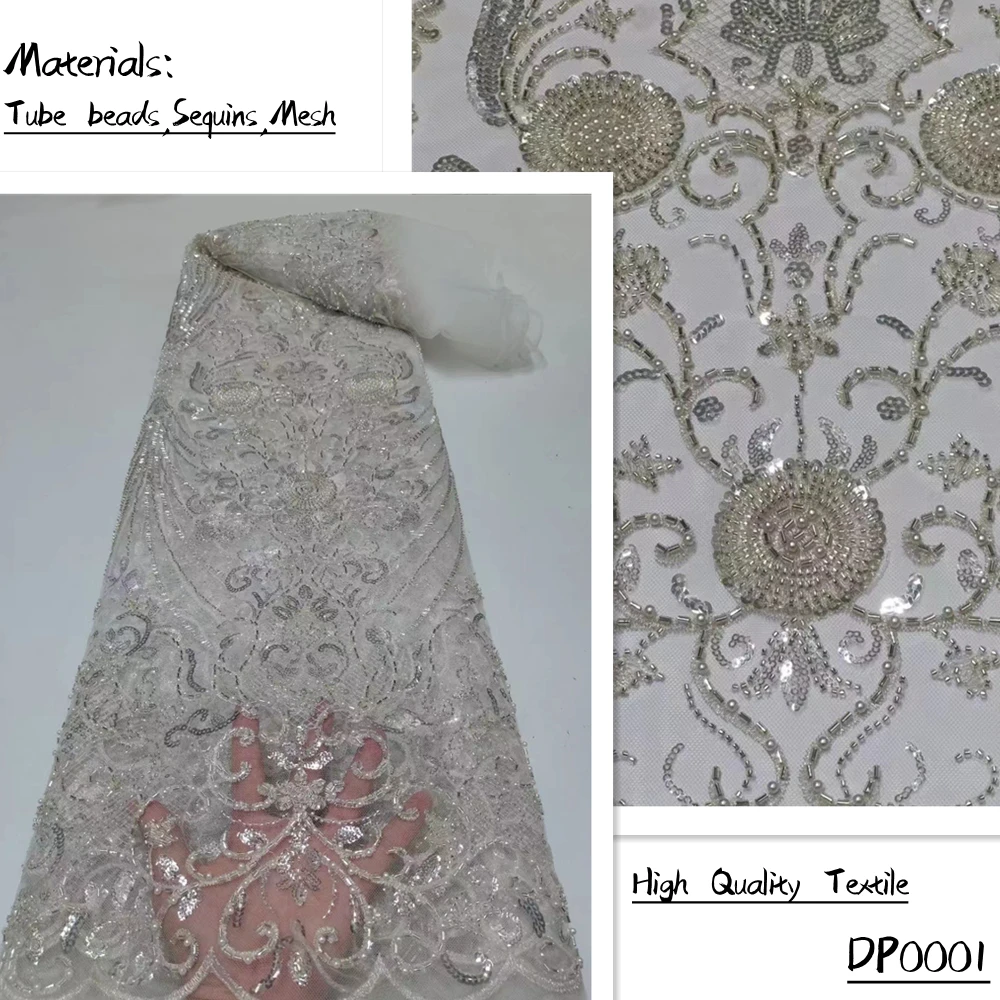 PGC White Nigerian Tulle Lace Fabrics With Tube Beads High Quality Luxury African Sequins French Tulle Lace For Party DP0001
PGC White Nigerian Tulle Lace Fabrics With Tube Beads High Quality Luxury African Sequins French Tulle Lace For Party DP0001