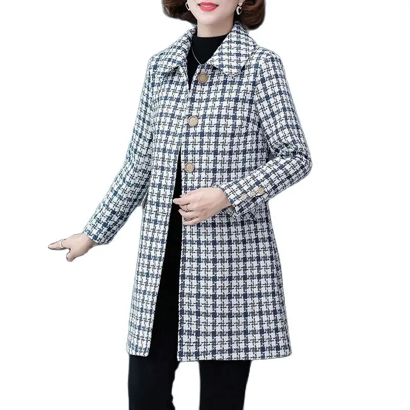 2022 New Spring Autumn Lattice Women's Trench Coat Mid Length Lapel Single Breasted Ladies Jacket Elegant Female Outerwear
2022 New Spring Autumn Lattice Women's Trench Coat Mid Length Lapel Single Breasted Ladies Jacket Elegant Female Outerwear