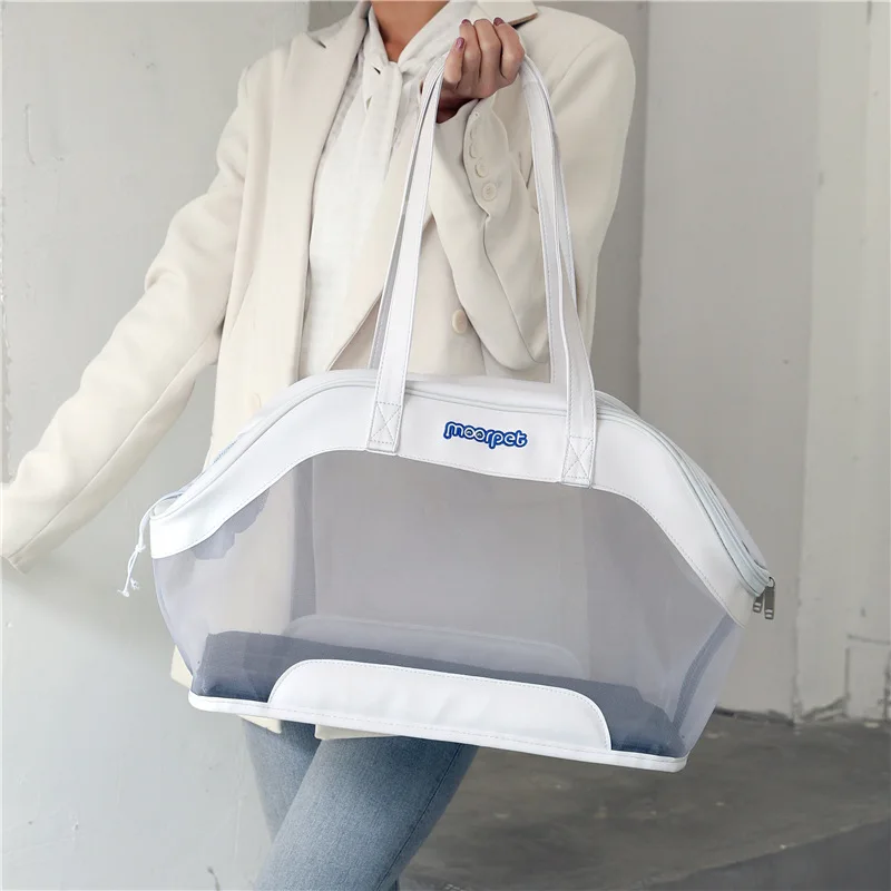 Breathable Mesh Pet Carrier Handbag Transparent Shoulder Bag Pet Travel Portable Tote for Small Dog Cat Puppies Kittens Outdoor
Breathable Mesh Pet Carrier Handbag Transparent Shoulder Bag Pet Travel Portable Tote for Small Dog Cat Puppies Kittens Outdoor