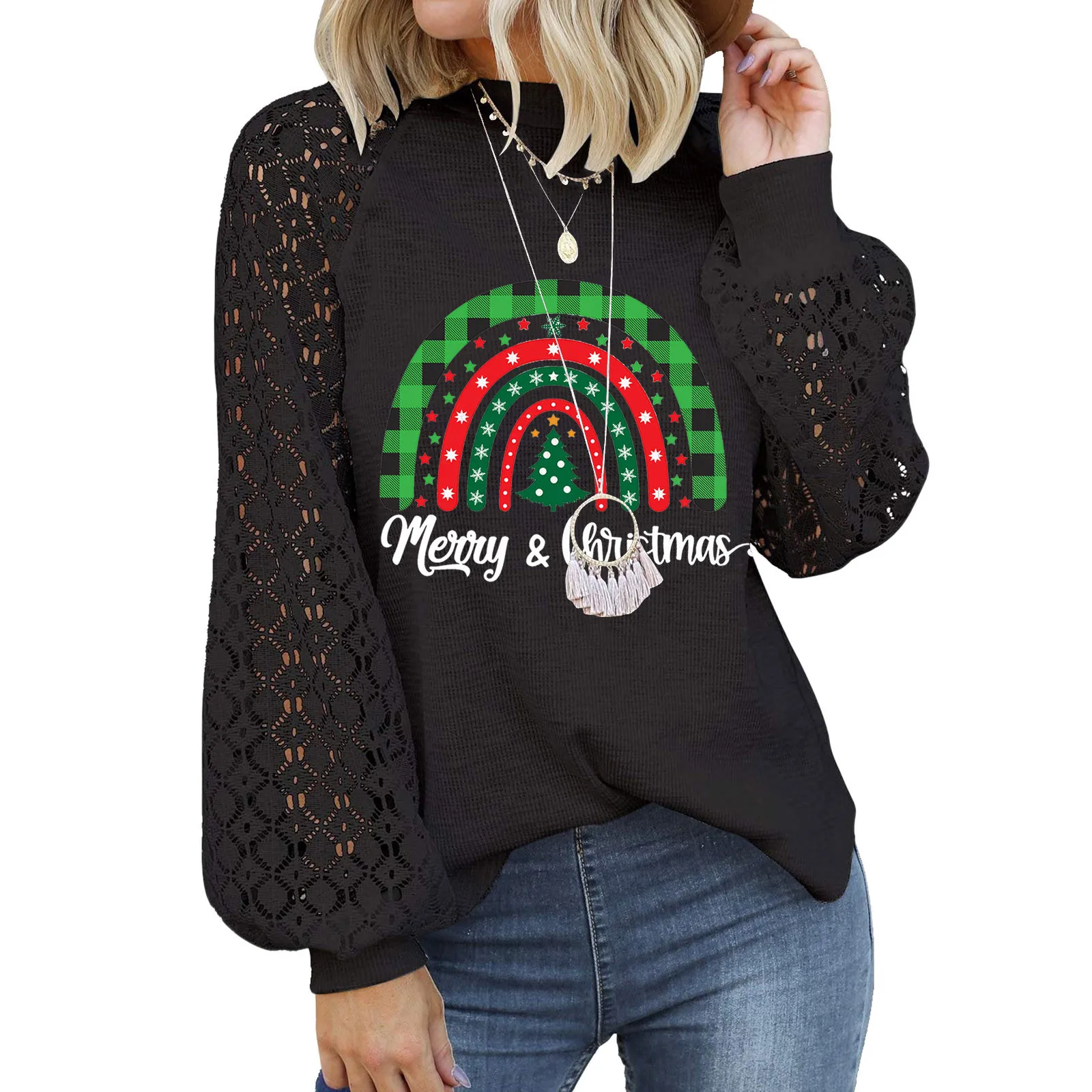 Fashion Tunic For Women Fashion Lace Crochet Long Sleeve Crewneck T Shirts Knit Pullover Loose Blouses Tops Tee Shirts Girls 
Fashion Tunic For Women Fashion Lace Crochet Long Sleeve Crewneck T Shirts Knit Pullover Loose Blouses Tops Tee Shirts Girls