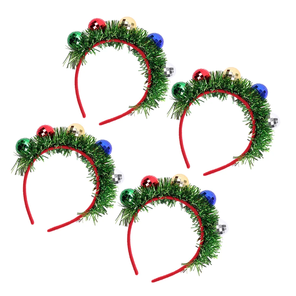 

4 Christmas Headband Spotlight Garland Photo props Headpiece Accessories for Christmas Party Holidays ( Green )