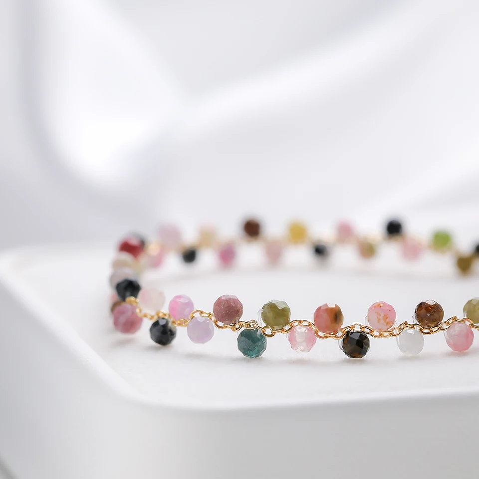 Gold Color 3MM Natural Stone Tourmaline Bracelet on Hand for Women Jewelry Party /Wedding Luxury Gift Set Handwork
Gold Color 3MM Natural Stone Tourmaline Bracelet on Hand for Women Jewelry Party /Wedding Luxury Gift Set Handwork