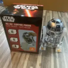 960ml Moka Coffee Machine R2-d2 Cartoon Star Wars Robot Office Home Manual Thermal Stainless Steel Pressing Mini Coffee Pot