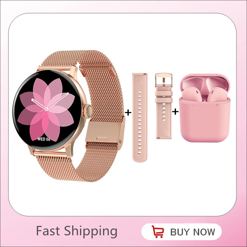 Women's Smartwatch+Strap+Earphone Waterproof IP68 Answer Call Ladies Smart Watch Rotary Button Custom Watchface Fitness Tracker
Women's Smartwatch+Strap+Earphone Waterproof IP68 Answer Call Ladies Smart Watch Rotary Button Custom Watchface Fitness Tracker