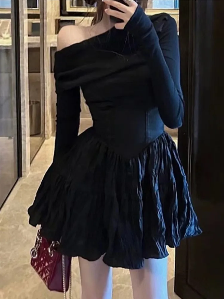 Korean Fashion Women Elegant Casual Mini Black Dress Vintage Sexy Pleated Evening Party Vestidos Kawaii Chic Female Mujers
Korean Fashion Women Elegant Casual Mini Black Dress Vintage Sexy Pleated Evening Party Vestidos Kawaii Chic Female Mujers