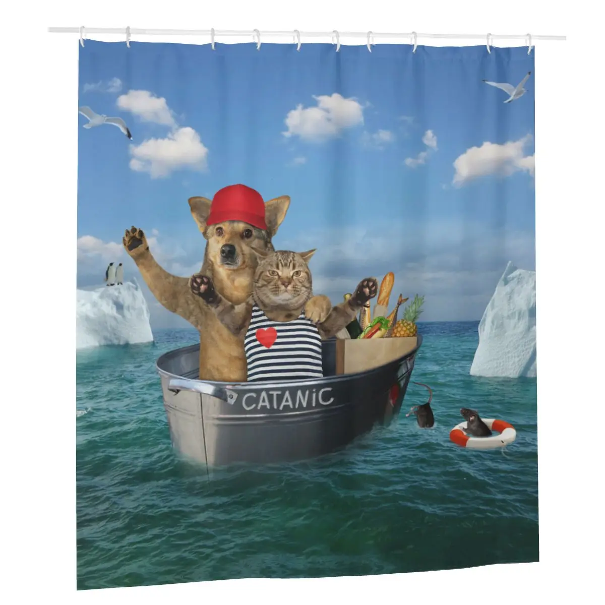 Funny Sailor Dog Cat Home Shower Curtains Catanic Among Gift Curtains with 12 Hook
Funny Sailor Dog Cat Home Shower Curtains Catanic Among Gift Curtains with 12 Hook