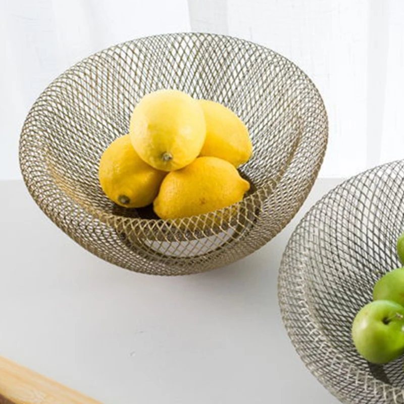Hand-woven Iron Wire Hollow Storage Fruit Vegetable Basket Round Elegant Picnic Tray Food Bread Dishes Multipurpose
Hand-woven Iron Wire Hollow Storage Fruit Vegetable Basket Round Elegant Picnic Tray Food Bread Dishes Multipurpose