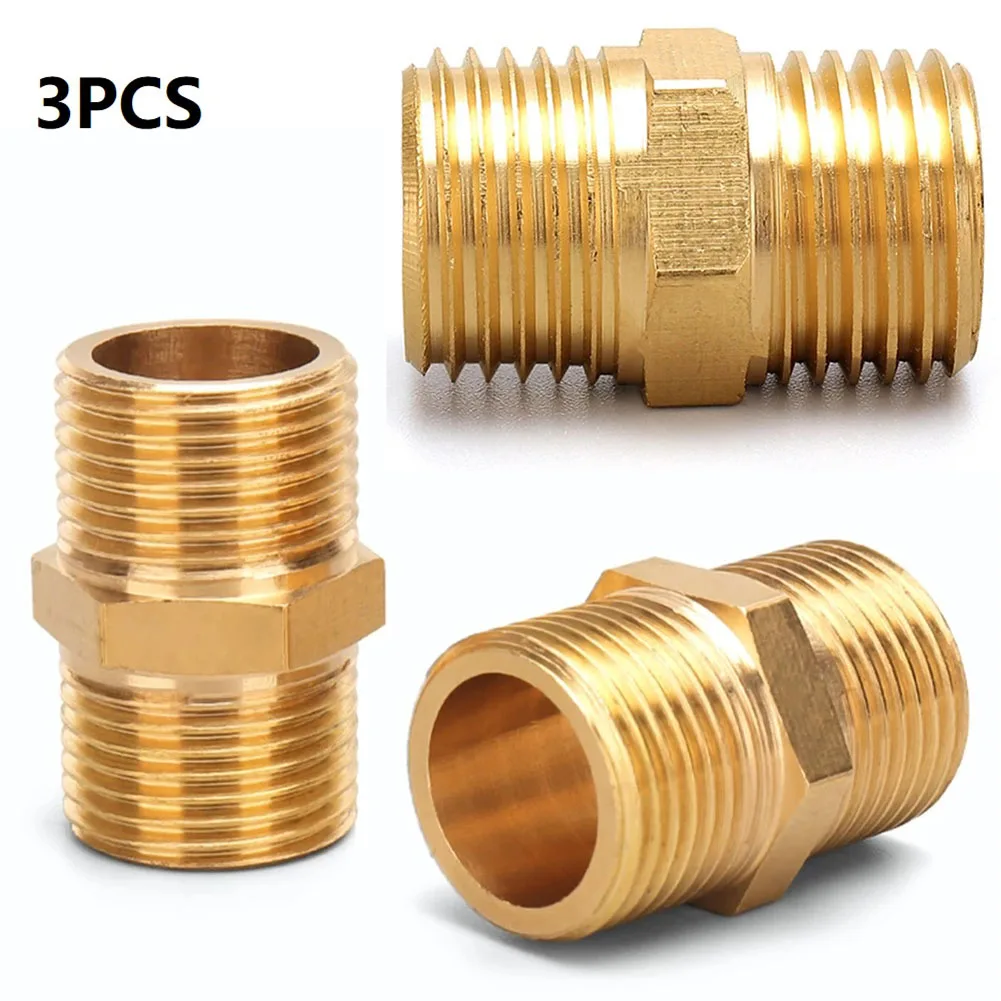 

Brass Pipe Hex Nipple Fitting Air Line Hose Compressor Connector 1/4inch BSP Male To Male Thread Brass Pipe Quick Adapter