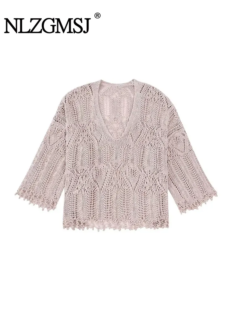 Nlzgmsj TRAF Y2K Sexy Hollow Out Knitted Women Sweater 2023 Autumn Wrist Sleeve V Neck Loose Jumper Pullover Female Crop Top
Nlzgmsj TRAF Y2K Sexy Hollow Out Knitted Women Sweater 2023 Autumn Wrist Sleeve V Neck Loose Jumper Pullover Female Crop Top