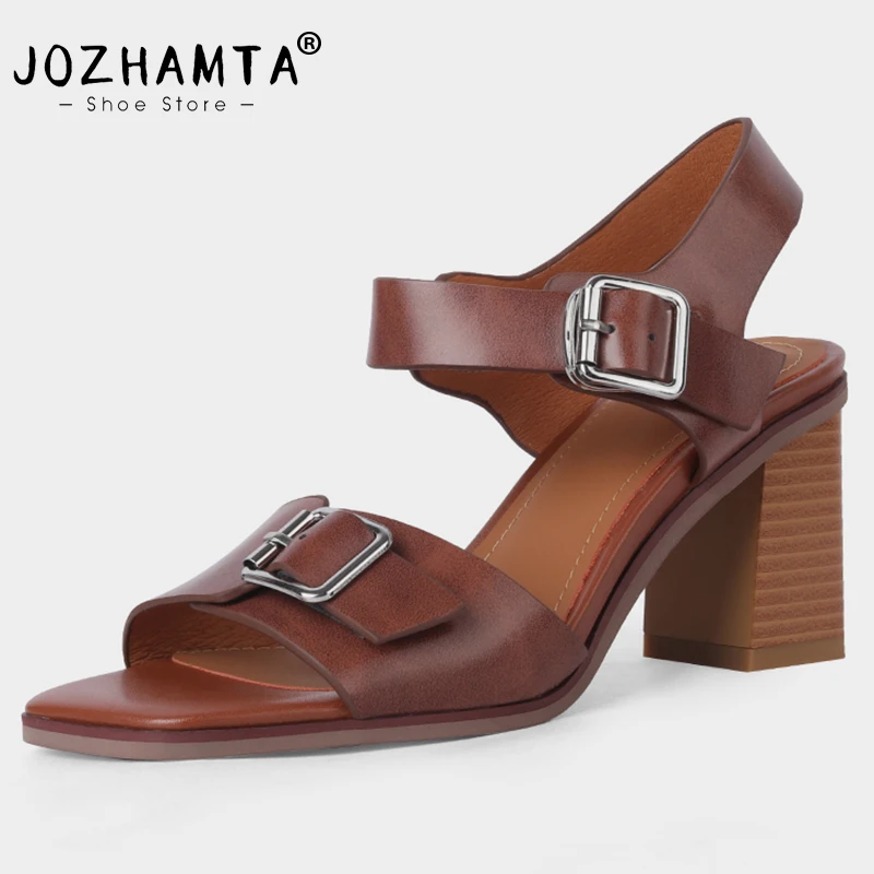 JOZHAMTA Size 33-40 Women Sandals Retro Buckle High Heels Shoes Woman Summer Fashion 2023 Real Leather Chunky Heel Sandalias
JOZHAMTA Size 33-40 Women Sandals Retro Buckle High Heels Shoes Woman Summer Fashion 2023 Real Leather Chunky Heel Sandalias