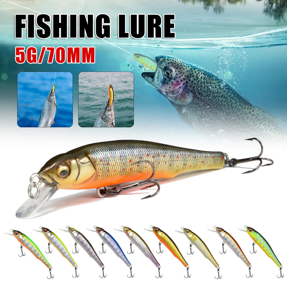 1Pc 70mm 5g Minnow Fishing Lure Floating Topwater Wobbler 3D Eyes Hard Bait 2 Treble Crankbait Freshwater Lure Fishing Tackles
1Pc 70mm 5g Minnow Fishing Lure Floating Topwater Wobbler 3D Eyes Hard Bait 2 Treble Crankbait Freshwater Lure Fishing Tackles