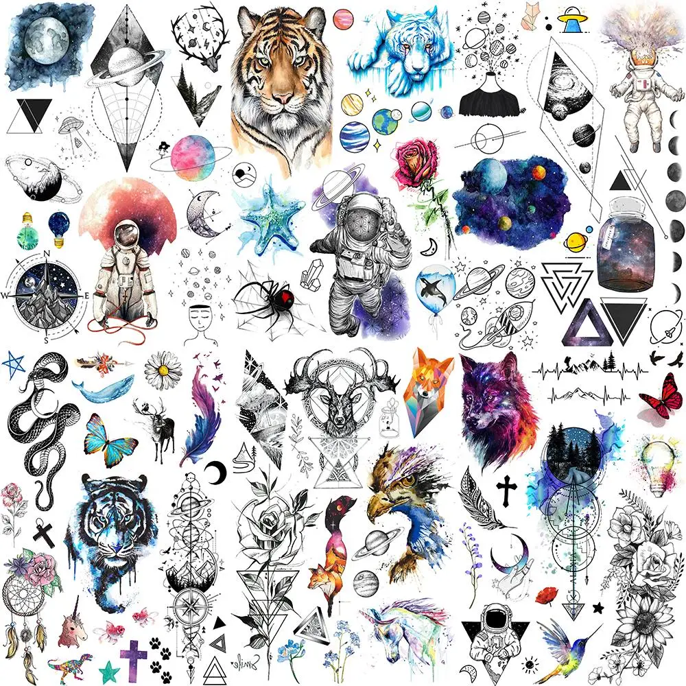 Watercolor Tiger Astronaut Temporary Tattoos For Men Kids Realistic Snake Tiger Fake Tattoo Sticker Unique Hand Washable Tatoos
Watercolor Tiger Astronaut Temporary Tattoos For Men Kids Realistic Snake Tiger Fake Tattoo Sticker Unique Hand Washable Tatoos