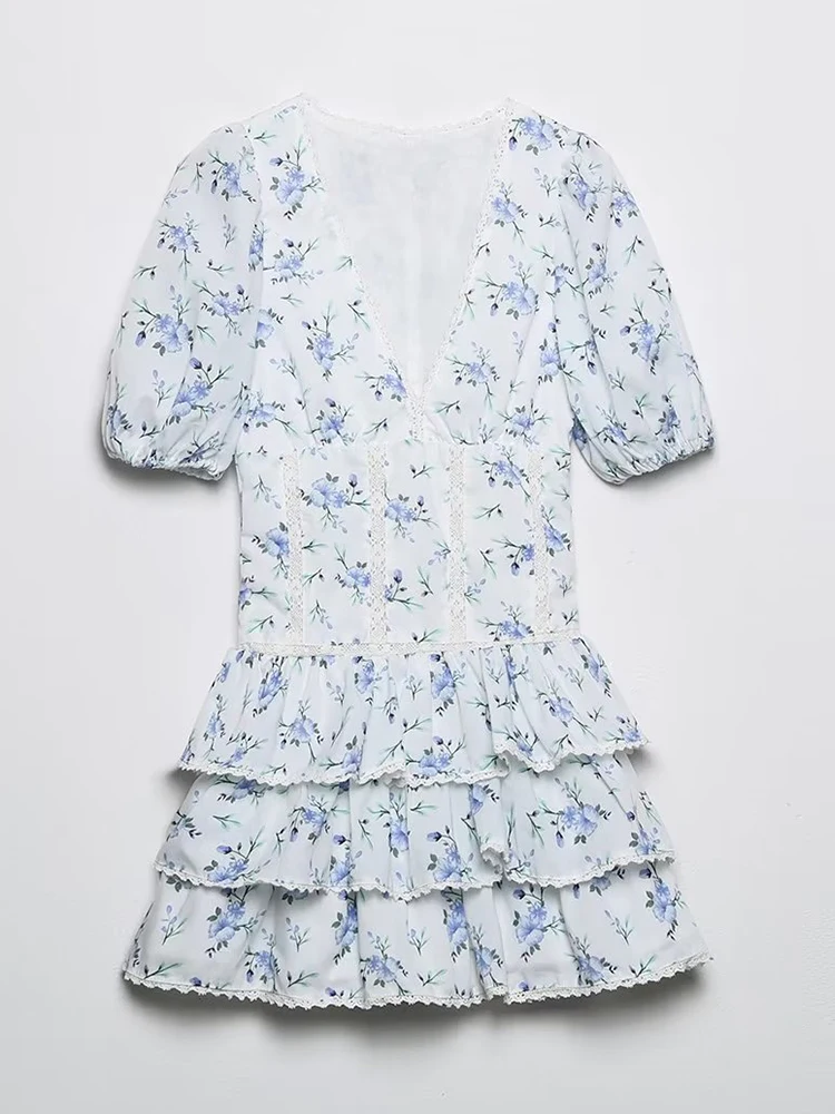YENKYE New Women Fashion Lace Embroidery Trims Floral Print Dress Vintage Puff Sleeve Female Sweet Layered Ruffle Mini Dresses
YENKYE New Women Fashion Lace Embroidery Trims Floral Print Dress Vintage Puff Sleeve Female Sweet Layered Ruffle Mini Dresses