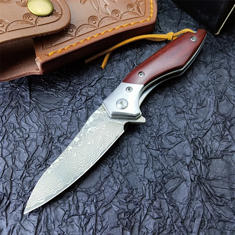 Damascus Hunting Pocket Knife Rosewood Handle Outdoor Tactical Camping Self Defense Keyring Folding Knives Flipper Navaja Faca
Damascus Hunting Pocket Knife Rosewood Handle Outdoor Tactical Camping Self Defense Keyring Folding Knives Flipper Navaja Faca