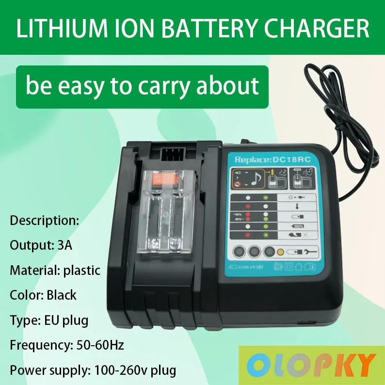 Makita – chargeur de batterie Li-ion 18V, 14.4V, BL1830, Bl1430, DC18RC, DC18RA, outil électrique, courant de charge 3A,prise ue
Makita – chargeur de batterie Li-ion 18V, 14.4V, BL1830, Bl1430, DC18RC, DC18RA, outil électrique, courant de charge 3A,prise ue