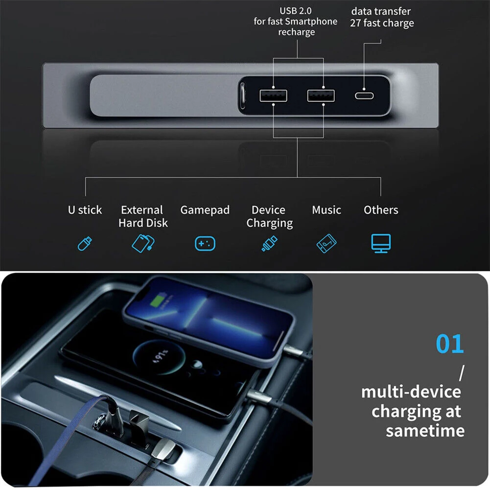 For Tesla Model 3 Y 2021 2022 27W Quick Charger USB Shunt Hub Docking Station Convenient LED Night Light Design
For Tesla Model 3 Y 2021 2022 27W Quick Charger USB Shunt Hub Docking Station Convenient LED Night Light Design