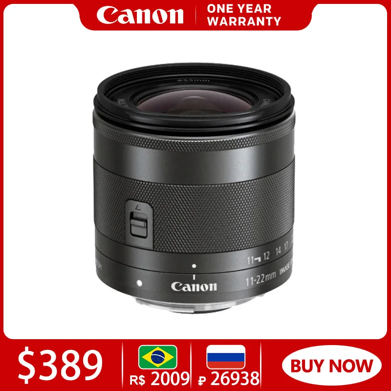 Фотоаппарат Canon EF-M 11-22 мм, фотообъектив STM, Супер широкоугольный, фотообъектив с беззеркальным зумом для Canon M6 M50 M200
Фотоаппарат Canon EF-M 11-22 мм, фотообъектив STM, Супер широкоугольный, фотообъектив с беззеркальным зумом для Canon M6 M50 M200