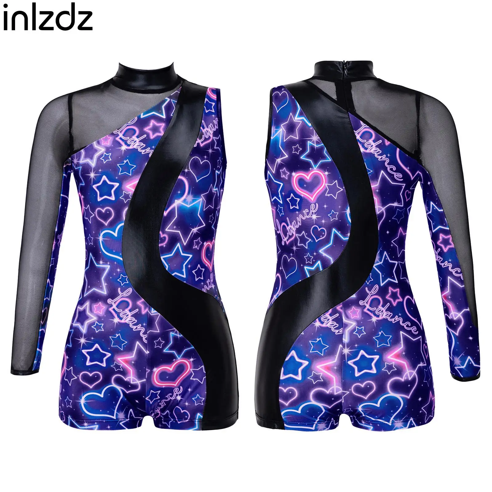 inIzdz Kids Girls Asymmetric Sleeve 1Pcs Heart/Star Printed Modern Dance Jumpsuit Mesh Patchwork Bodysuits for Exercises Workout
inIzdz Kids Girls Asymmetric Sleeve 1Pcs Heart/Star Printed Modern Dance Jumpsuit Mesh Patchwork Bodysuits for Exercises Workout