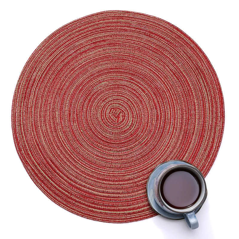 Woven Placemat Kitchen Round Thermal Insulation Cotton Yarn Table Mat Household Goods Coaster Table Decoration Accessories
Woven Placemat Kitchen Round Thermal Insulation Cotton Yarn Table Mat Household Goods Coaster Table Decoration Accessories