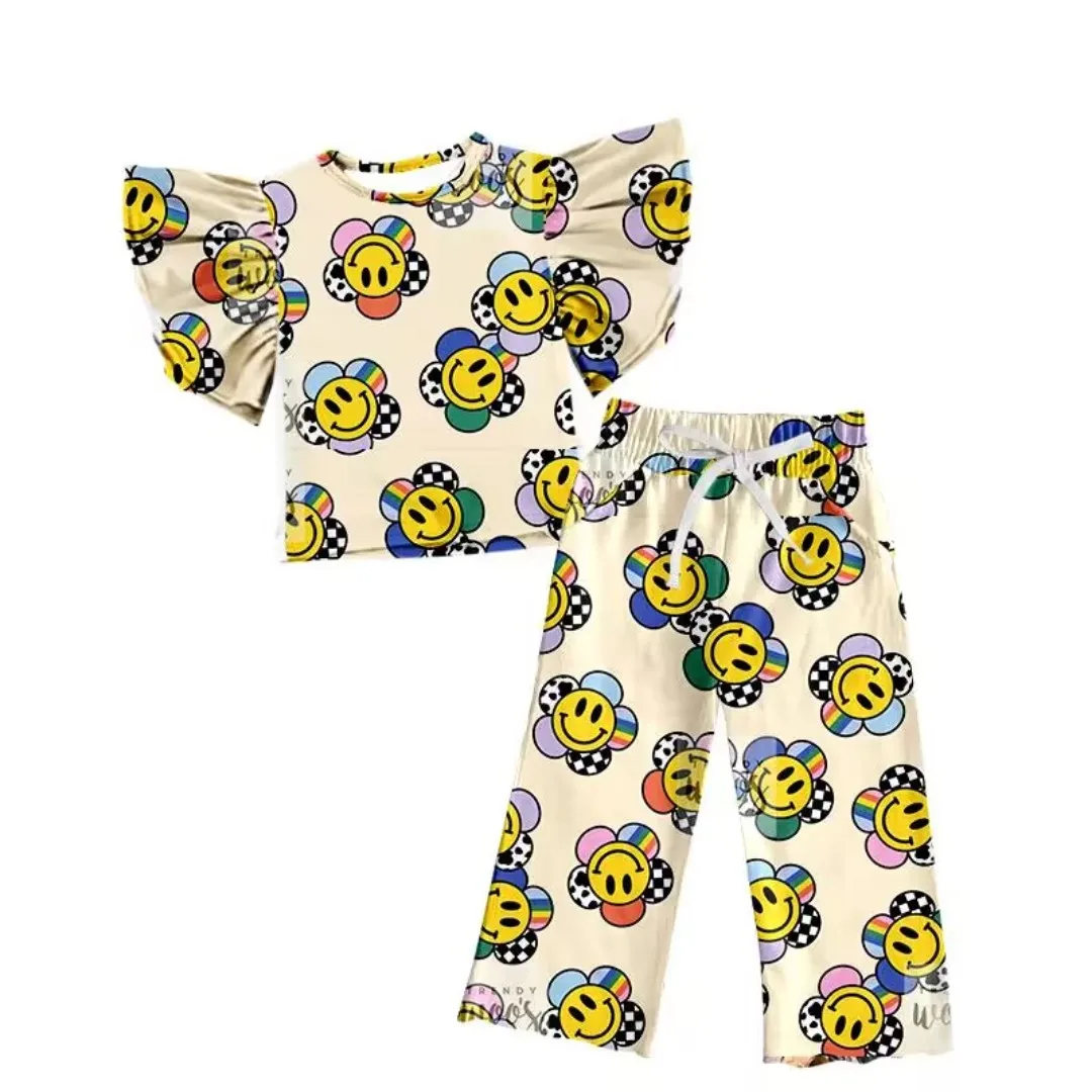 Boutique Summer Baby Girl Clothes Cute Smiley Flower Print Yellow 2pcs Set Wholesale Kids Clothes
Boutique Summer Baby Girl Clothes Cute Smiley Flower Print Yellow 2pcs Set Wholesale Kids Clothes