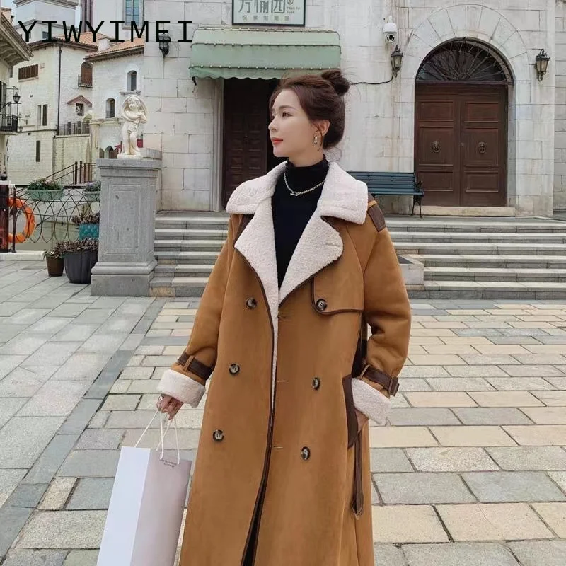 Women Autumn Winter Furry Warm Fur Outerwear Double Breaste Fashion Loose Faux Fur Lamb Long Jacket Casual Thickened Fur Coat
Women Autumn Winter Furry Warm Fur Outerwear Double Breaste Fashion Loose Faux Fur Lamb Long Jacket Casual Thickened Fur Coat