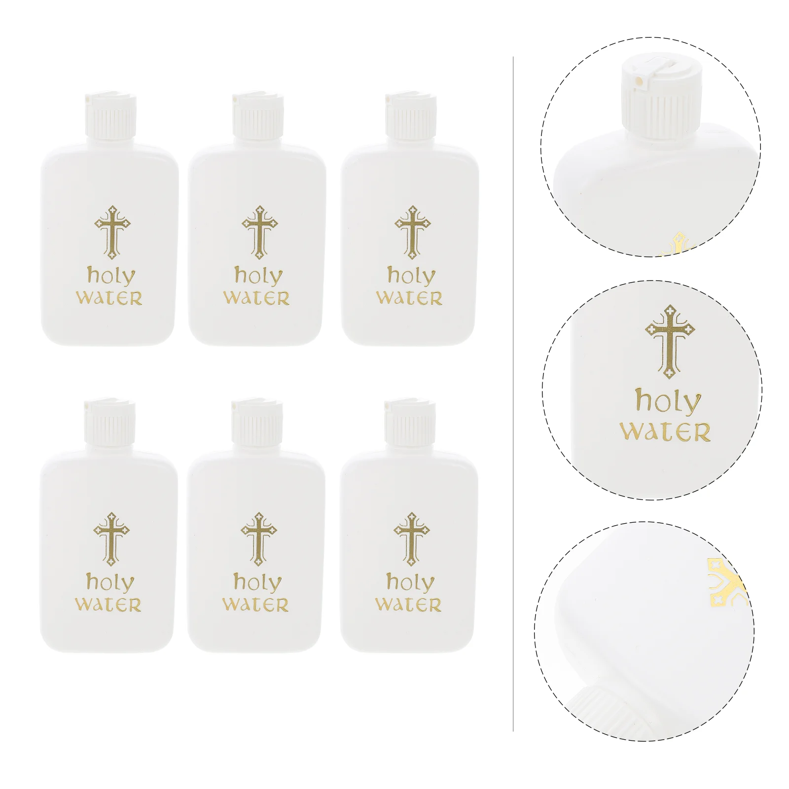 

Water Holy Easter Cross Catholic Container Church Party Empty Religious Refillable Exorcism Baptism Christian Gifts Gold Favor