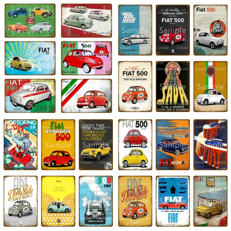 Classic Italia FIAT 500 Vintage Metal Tin Sign Wall Art Decor Poster For Cafe Bar Pub Home Wall Decor Car Metal Art Poster
Classic Italia FIAT 500 Vintage Metal Tin Sign Wall Art Decor Poster For Cafe Bar Pub Home Wall Decor Car Metal Art Poster