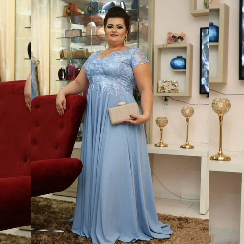 Sky blue long bridal mom dress plus-size short sleeves formal occasion evening dress lace snow groom mom dress plus-size customi
Sky blue long bridal mom dress plus-size short sleeves formal occasion evening dress lace snow groom mom dress plus-size customi