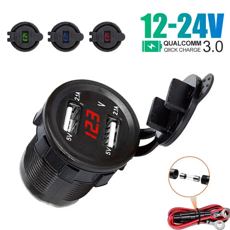Cigarette Lighter Power Outlet Adapter 12V-24V Qc3.0 2 Port USB Car Charger Fast Charging With Voltmeter Display Car Accessories
Cigarette Lighter Power Outlet Adapter 12V-24V Qc3.0 2 Port USB Car Charger Fast Charging With Voltmeter Display Car Accessories