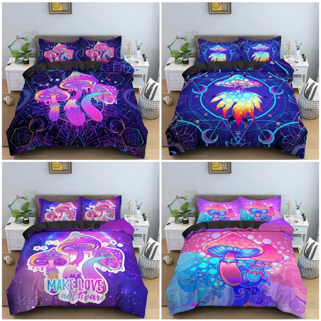 Mushroom Bedding Set Psychedelic Soft Duvet Cover Set With Pillowcases Comforter Cover Bed Sets Full King Queen Size Bedclothes
Mushroom Bedding Set Psychedelic Soft Duvet Cover Set With Pillowcases Comforter Cover Bed Sets Full King Queen Size Bedclothes