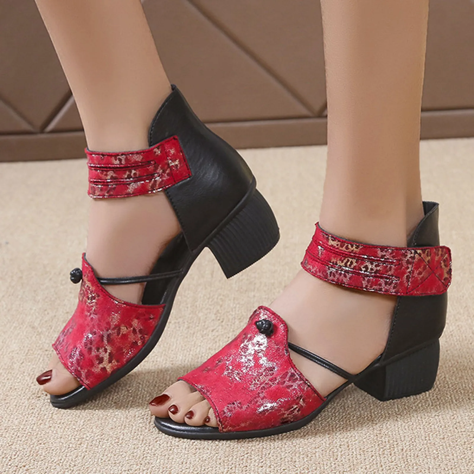 Sandals Chunky High Heel Women Fish Mouth Shoes Open Toe Summer Leather Sandal Shoe Non-slip Outdoor Footwear Party Sandalias
Sandals Chunky High Heel Women Fish Mouth Shoes Open Toe Summer Leather Sandal Shoe Non-slip Outdoor Footwear Party Sandalias