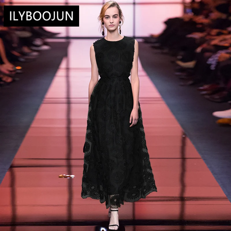 Fashion Runway Dress Summer Women Dress Sleeveless High Waist Mesh Embroidery Vintage Balck Party Dresses
Fashion Runway Dress Summer Women Dress Sleeveless High Waist Mesh Embroidery Vintage Balck Party Dresses