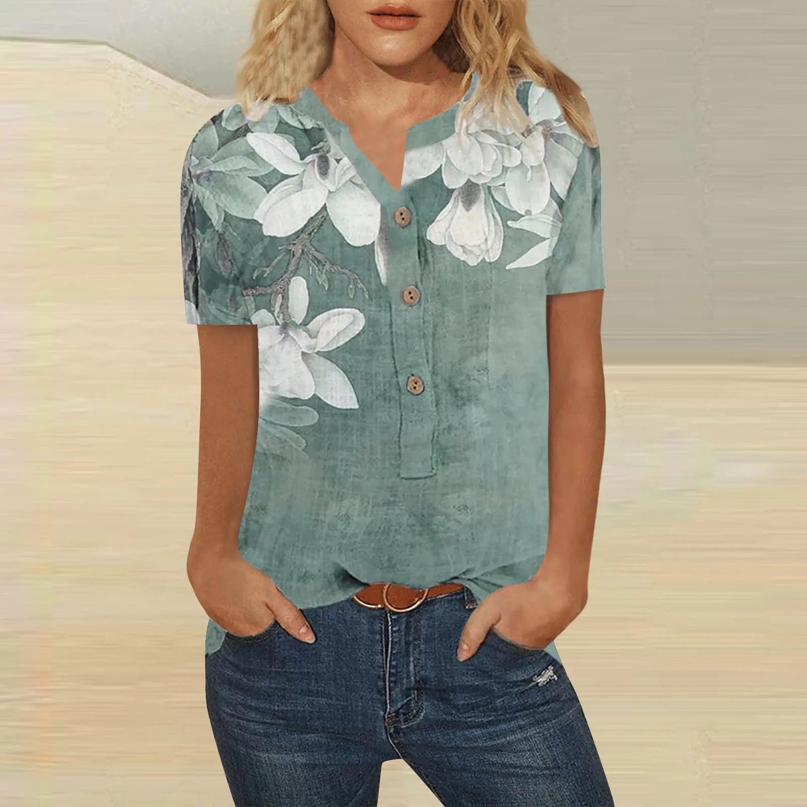 Plus Size Fashion Ladies V Neck Tops Woman Shirts Summer Button Shirt Women Shirts Cotton Linen Short Sleeve Top Blusas Mujer
Plus Size Fashion Ladies V Neck Tops Woman Shirts Summer Button Shirt Women Shirts Cotton Linen Short Sleeve Top Blusas Mujer