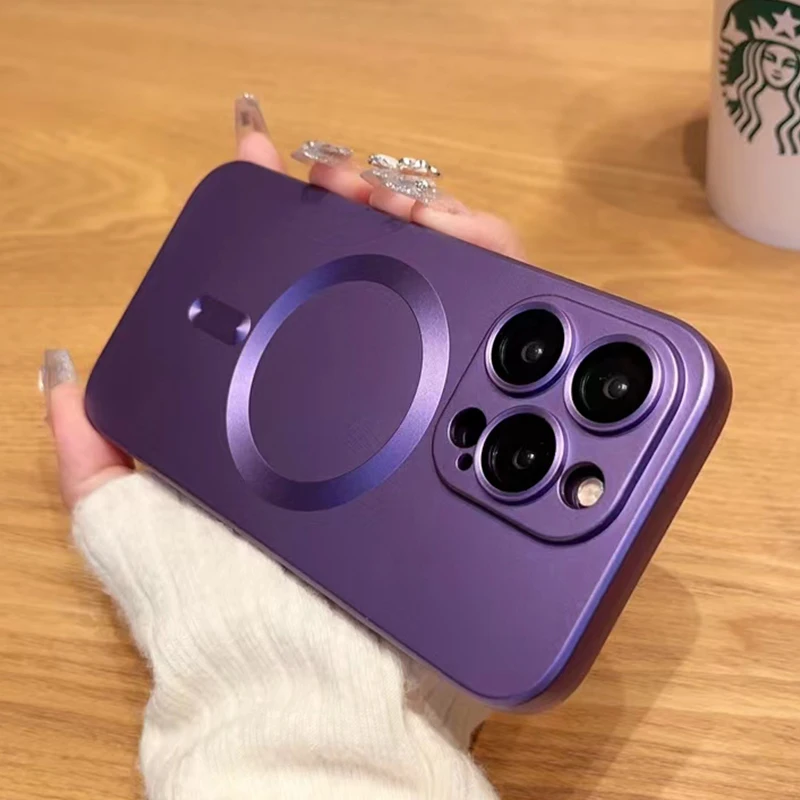 Luxury For Magsafe Wireless Magnetic Charging Case for iPhone 14 13 12 Pro Max Silicone Glass Lens Shockproof Matte Cover
Luxury For Magsafe Wireless Magnetic Charging Case for iPhone 14 13 12 Pro Max Silicone Glass Lens Shockproof Matte Cover