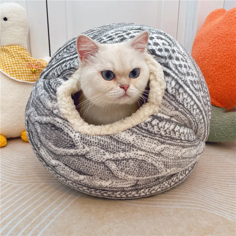 

Woven Wool Ball Cat Nest Enclosed Pet Nest Four Seasons Warm Yurt Not Afraid Of Pressure Cat Nest Pet Supplies