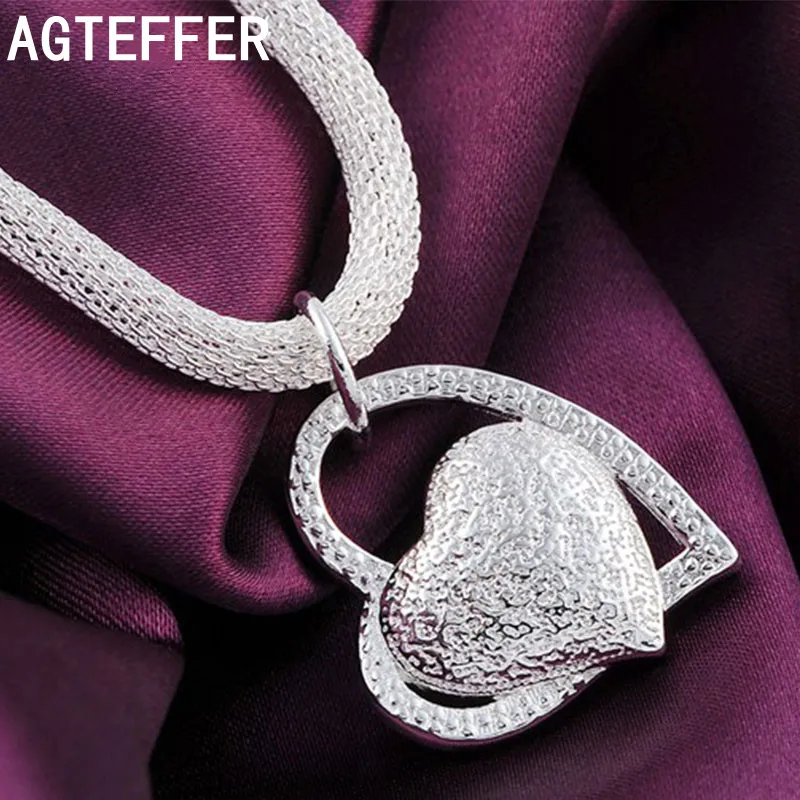 AGTEFFER 925 Sterling Silver 18 Inch Double Heart Pendant AAA Zircon Necklace For Women Fashion Wedding Charm Jewelry
AGTEFFER 925 Sterling Silver 18 Inch Double Heart Pendant AAA Zircon Necklace For Women Fashion Wedding Charm Jewelry
