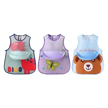 Baby Feeding Bib Soft Waterproof for Summer Stain Resistant Toddlers Waterproof Apron Cartoon Towels Infants Dinner Burp Cloths