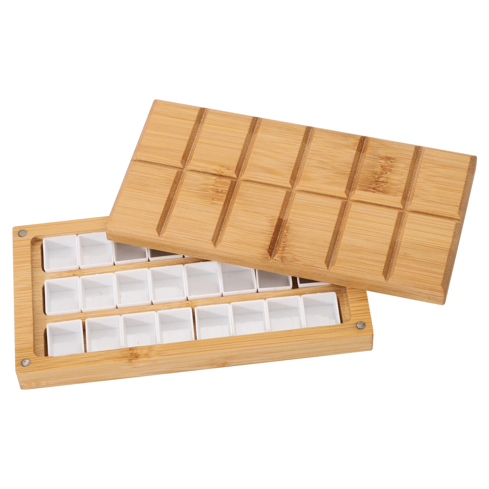 Watercolor Paint Palette Case Box with 24pcs Half Pans Empty Handmade Wooden Travel Paint Tray Box Set for Painting Art Supplies
Watercolor Paint Palette Case Box with 24pcs Half Pans Empty Handmade Wooden Travel Paint Tray Box Set for Painting Art Supplies